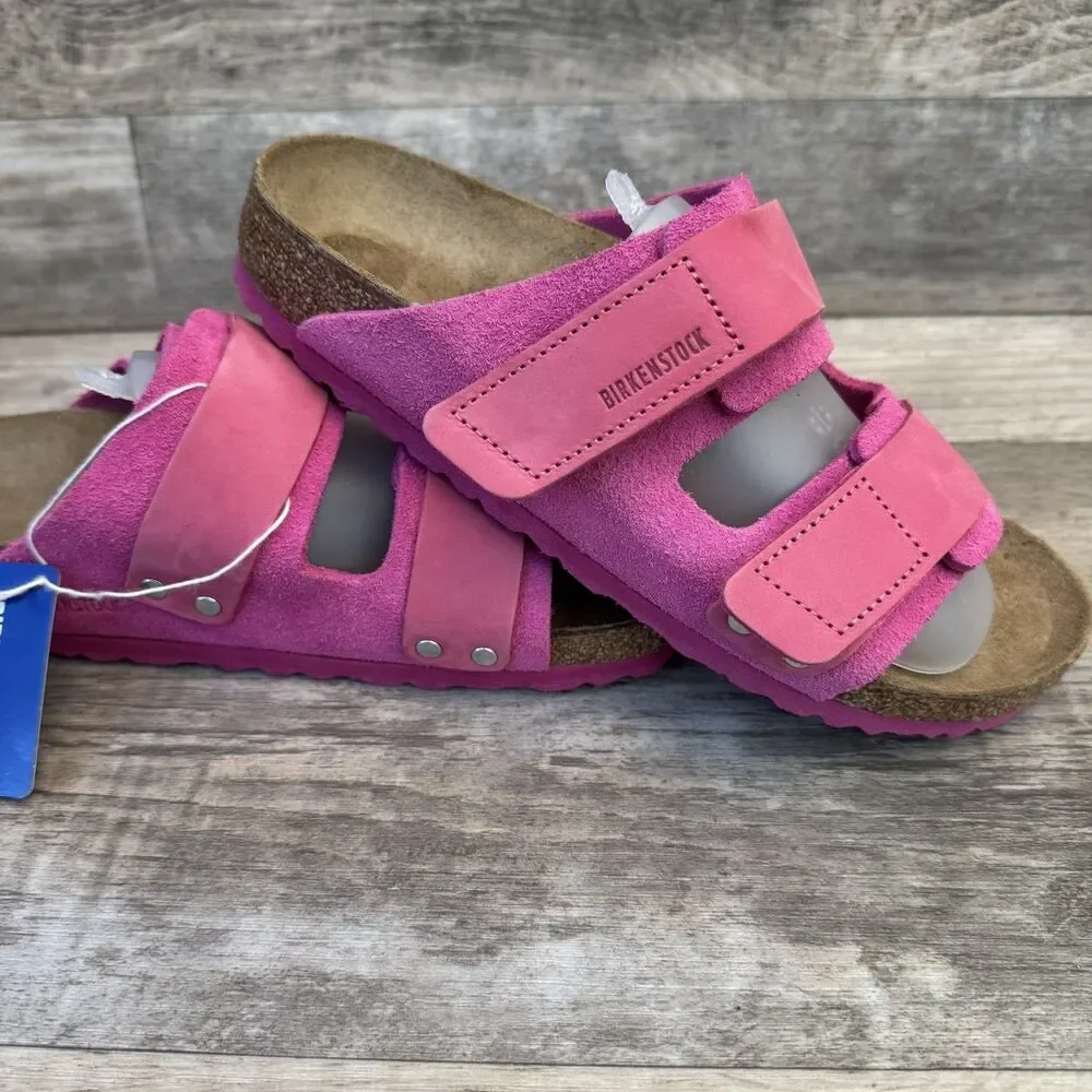 Birkenstock Women's Uji Sandals Modern Suede Fuchsia Tulip Size 7 (38)
